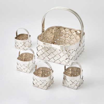 Lot 916 - Five Cartier Sterling Silver Baskets