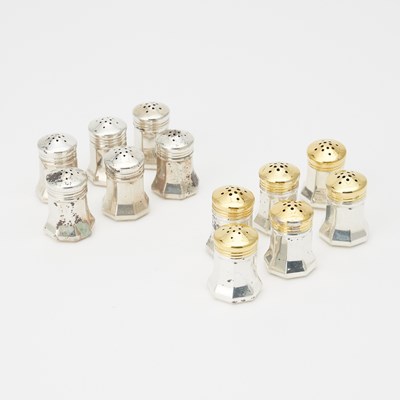 Lot 188 - Set of Twelve Cartier Sterling Silver Individual Salt and Pepper Casters