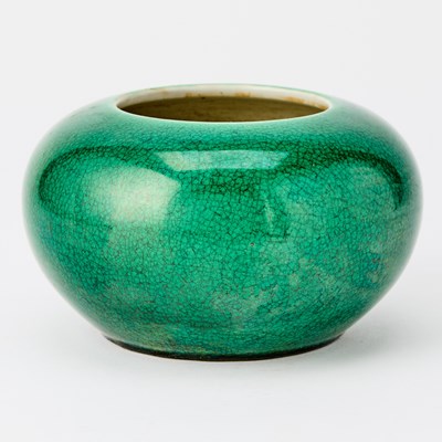Lot 213 - A Chinese Apple Green Glazed Porcelain Brush Washer