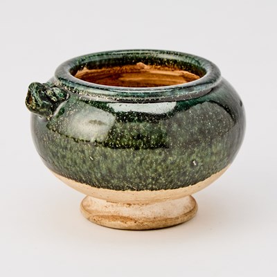 Lot 195 - An Unusual Chinese Green Glazed Pottery Spouted Jar