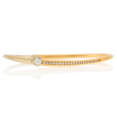 Lot 2014 - Two-Color Gold and Diamond Bangle Bracelet