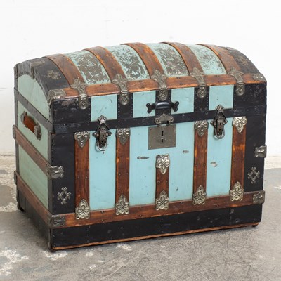 Lot 80 - Painted Wood Humpback Trunk
