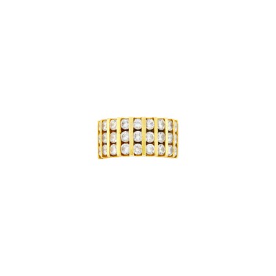 Lot 2008 - Wide Gold and Diamond Band Ring