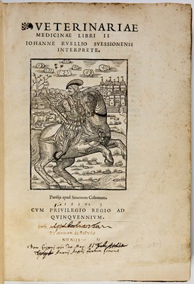 Lot 86 - The beautiful Simon de Colines edition of a major early French book on veterinary medicine
