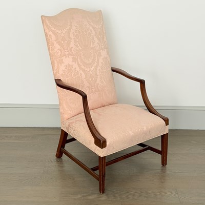 Lot 1090 - Federal Mahogany Upholstered Lolling Chair