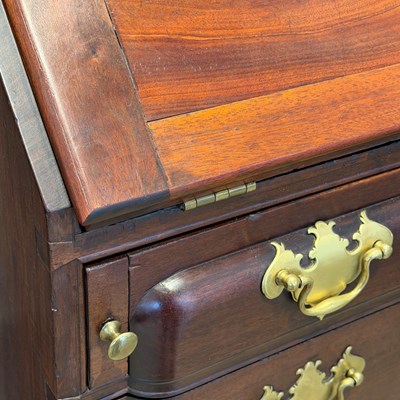 Lot 1086 - Chippendale Mahogany Block-front Slant-lid Desk