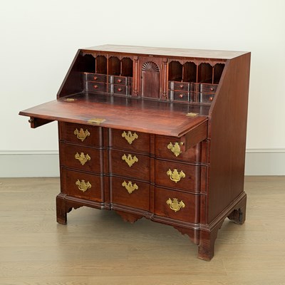 Lot 1086 - Chippendale Mahogany Block-front Slant-lid Desk