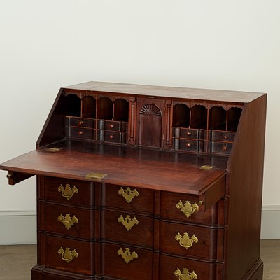 Lot 1086 - Chippendale Mahogany Block-front Slant-lid Desk