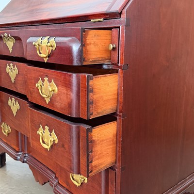 Lot 1086 - Chippendale Mahogany Block-front Slant-lid Desk