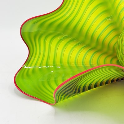 Lot 1077 - Dale Chihuly Blown Glass Two-Piece Parrot Green Persian Set