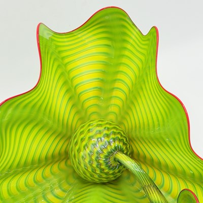 Lot 1077 - Dale Chihuly Blown Glass Two-Piece Parrot Green Persian Set