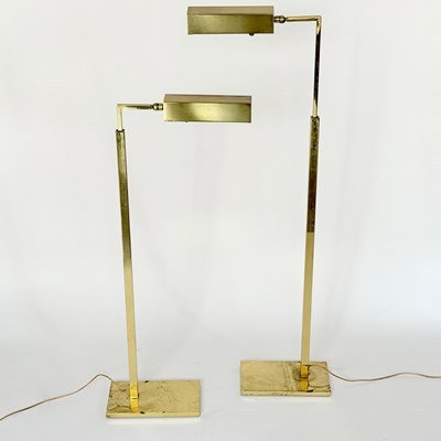 Lot 1117 - Pair of Koch & Lowy Brass Plated Adjustable Floor Lamps