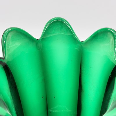 Lot 1141 - Pressed Emerald Green Tulip Vase