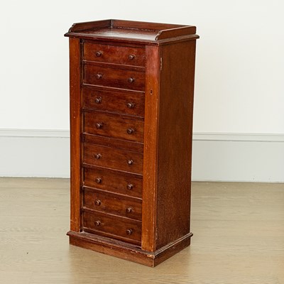 Lot 1143 - Diminutive Mahogany Lock-end Chest of Eight Drawers