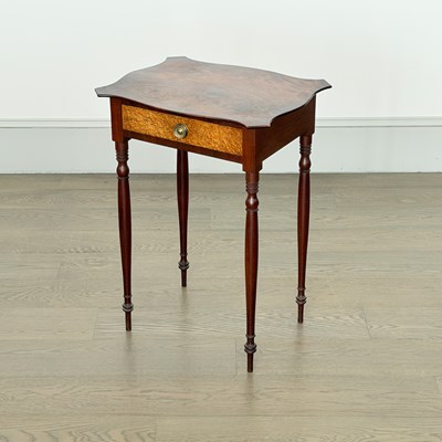 Lot 1145 - Federal Mahogany and Bird's-Eye Maple One-drawer Work Table