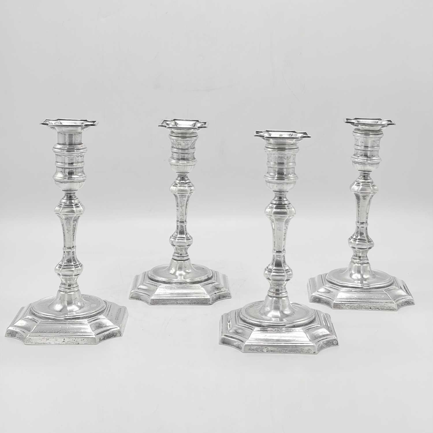 Lot 1218 - Set of Four American Sterling Silver Candlesticks