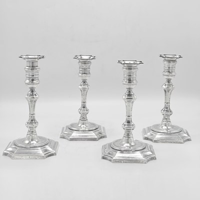 Lot Set of Four American Sterling Silver Candlesticks