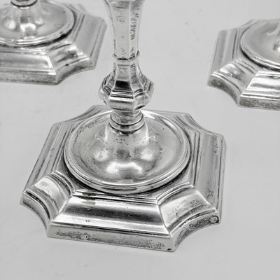 Lot 1218 - Set of Four American Sterling Silver Candlesticks