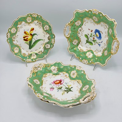 Lot 1162 - Handpainted and Gilt Porcelain Partial Luncheon Service