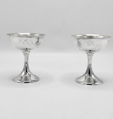 Lot 1228 - Pair of American Sterling Silver Champagne Coupes