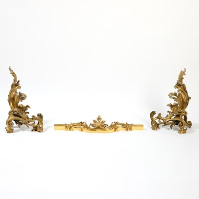 Lot 375 - Pair of Louis XV Style Gilt-Bronze Chenets