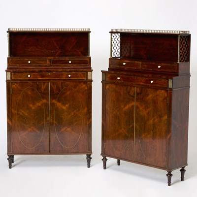 Lot 380 - Pair of Neoclassical Rosewood Side Cabinets
