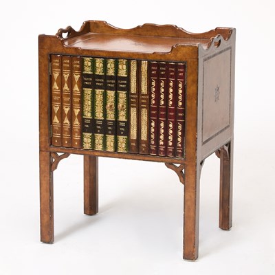 Lot 410 - George III Style Mahogany Faux Book Side Cabinet
