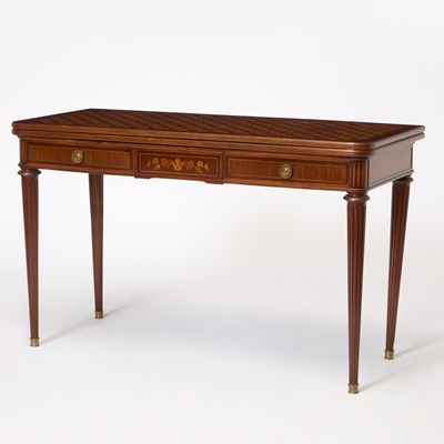 Lot 398 - Louis XVI Style Inlaid Mahogany Flip-Top Table