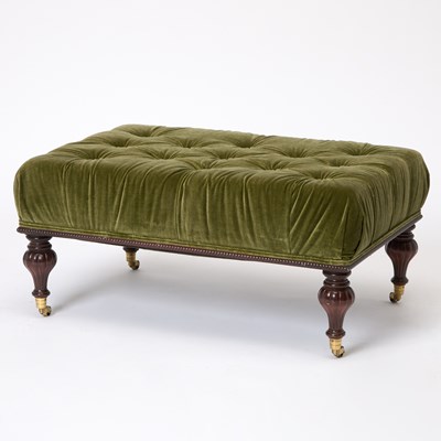 Lot 607 - Green Upholstered Mahogany Ottoman