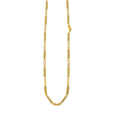Lot 92 - Antique Long Gold Muff Chain Necklace