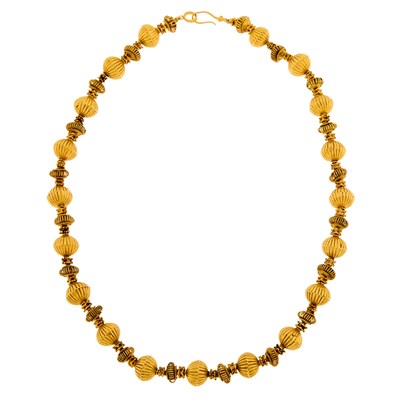 Lot 2123 - Gold Bead Necklace
