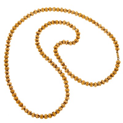 Lot 2148 - Antique Long Pinchbeck Muff Chain Necklace