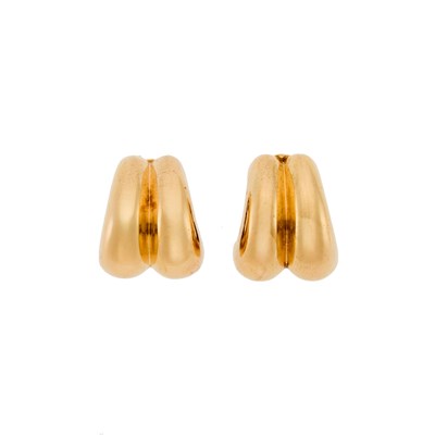 Lot 2050 - Pair of Gold Half-Hoop Earclips