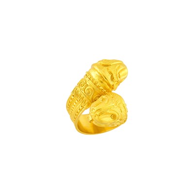 Lot 1001 - Ilias Lalaounis Gold Chimera Crossover Ring