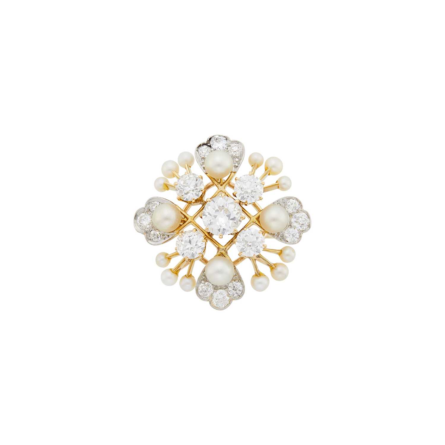 Lot 44 - Gold, Platinum, Pearl and Diamond Ring