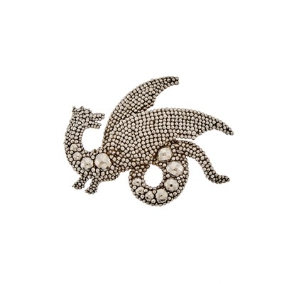 Lot 2193 - Cut Steel Dragon Brooch