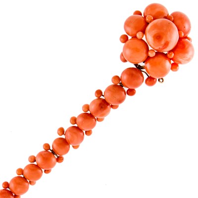 Lot 2180 - Gold and Coral Bracelet