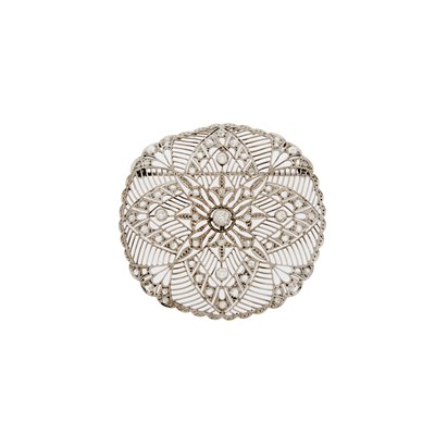 Lot 2094 - Platinum and Diamond Pendant-Brooch