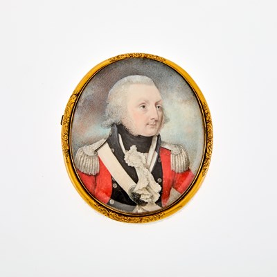 Lot 2165 - Antique Gold and Painted Portrait Pendant-Brooch