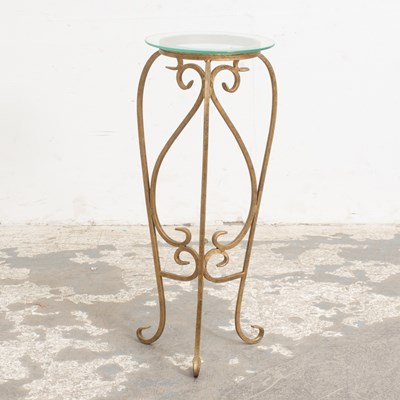 Lot 14 - Gilt-Metal Glass Top Plant Stand