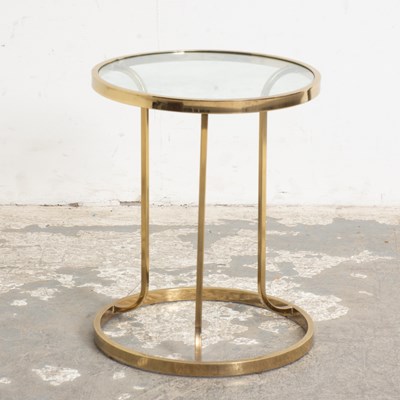 Lot 15 - Contemporary Style Brass and Glass Side Table