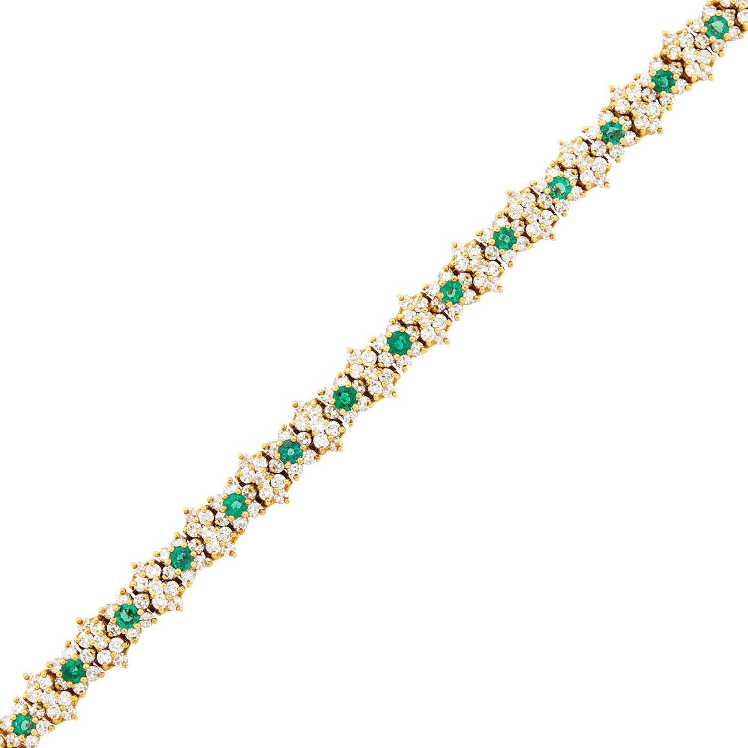 Lot 63 - Gold, Emerald and Diamond Bracelet