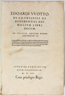 Lot 13 - The first systematic study of natural history by an Englishman