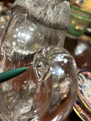 Lot 117 - Victorian Sterling Silver Mounted Glass Novelty Monkey Form Decanter