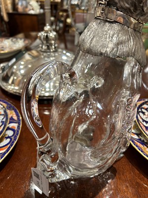 Lot 117 - Victorian Sterling Silver Mounted Glass Novelty Monkey Form Decanter