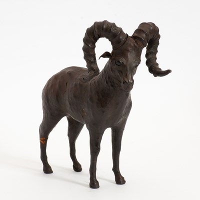 Lot 45 - Leather Covered Ram Figure