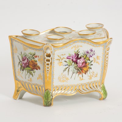 Lot 47 - Gilt and Polychrome Floral Decorated Porcelain Bough Pot