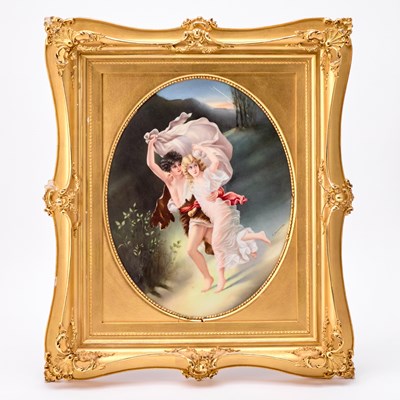 Lot German Porcelain Plaque: The Storm