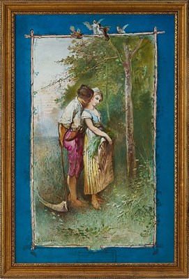 Lot 573 - Continental Porcelain Plaque