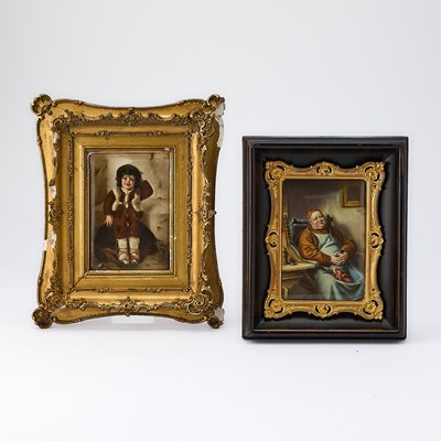 Lot 575 - Two Continental Porcelain Plaques